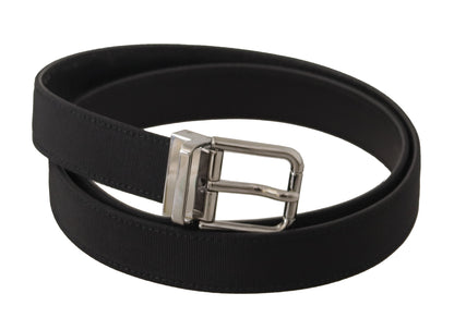 Elegante zwarte leren riem met metalen gesp