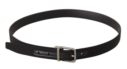 Elegante zwarte leren riem met metalen gesp