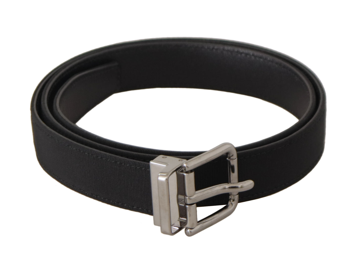 Elegante zwarte leren riem met metalen gesp