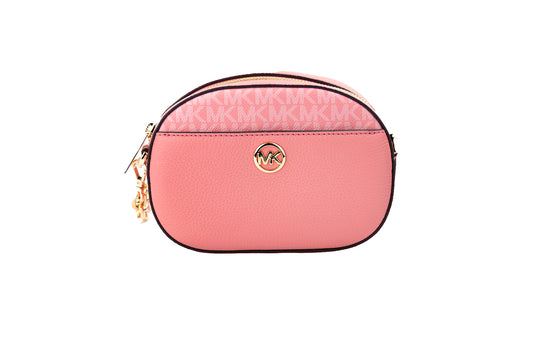 Jet Set Glam Tea Rose leren ovale crossbody handtas portemonnee