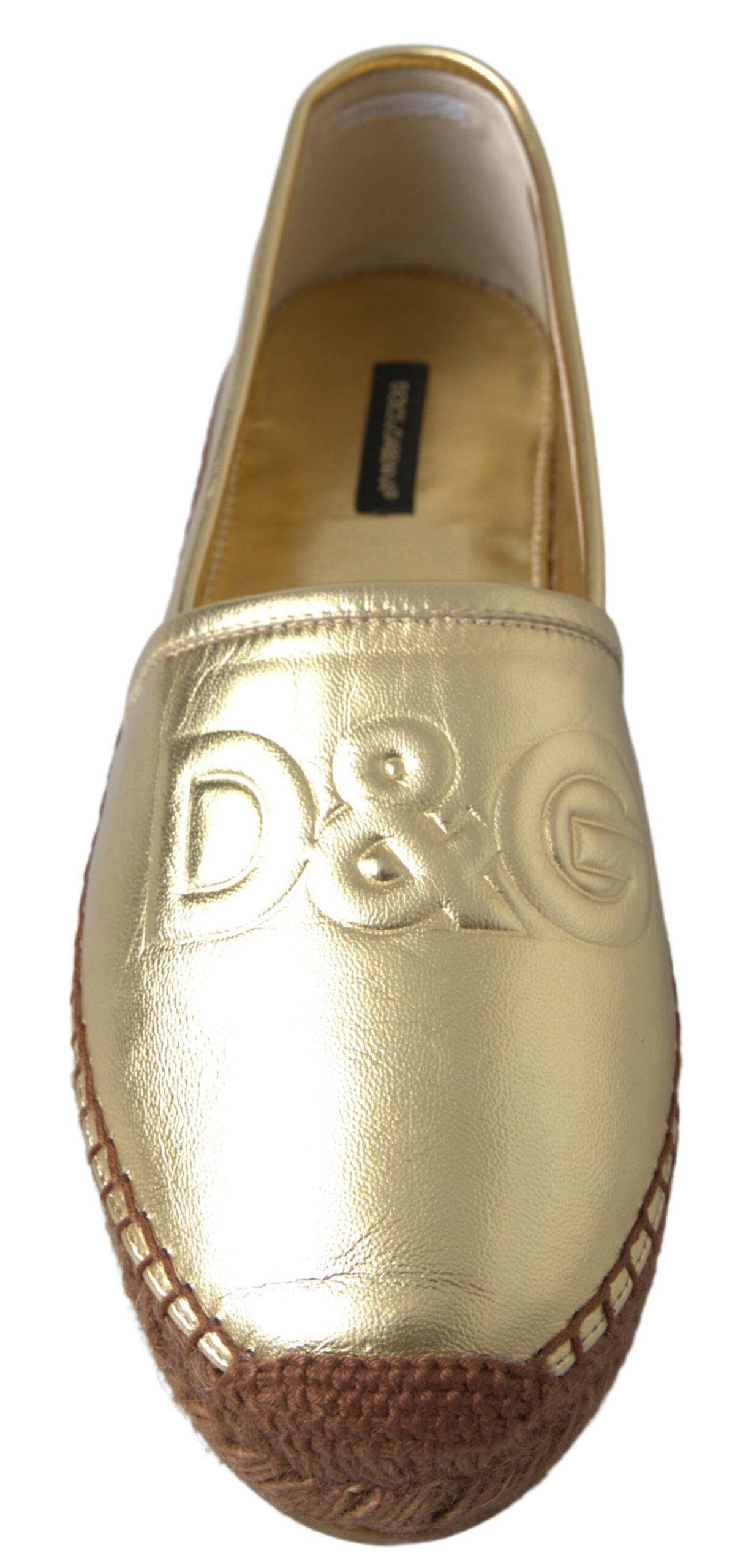 Gouden Elegance leren espadrilles