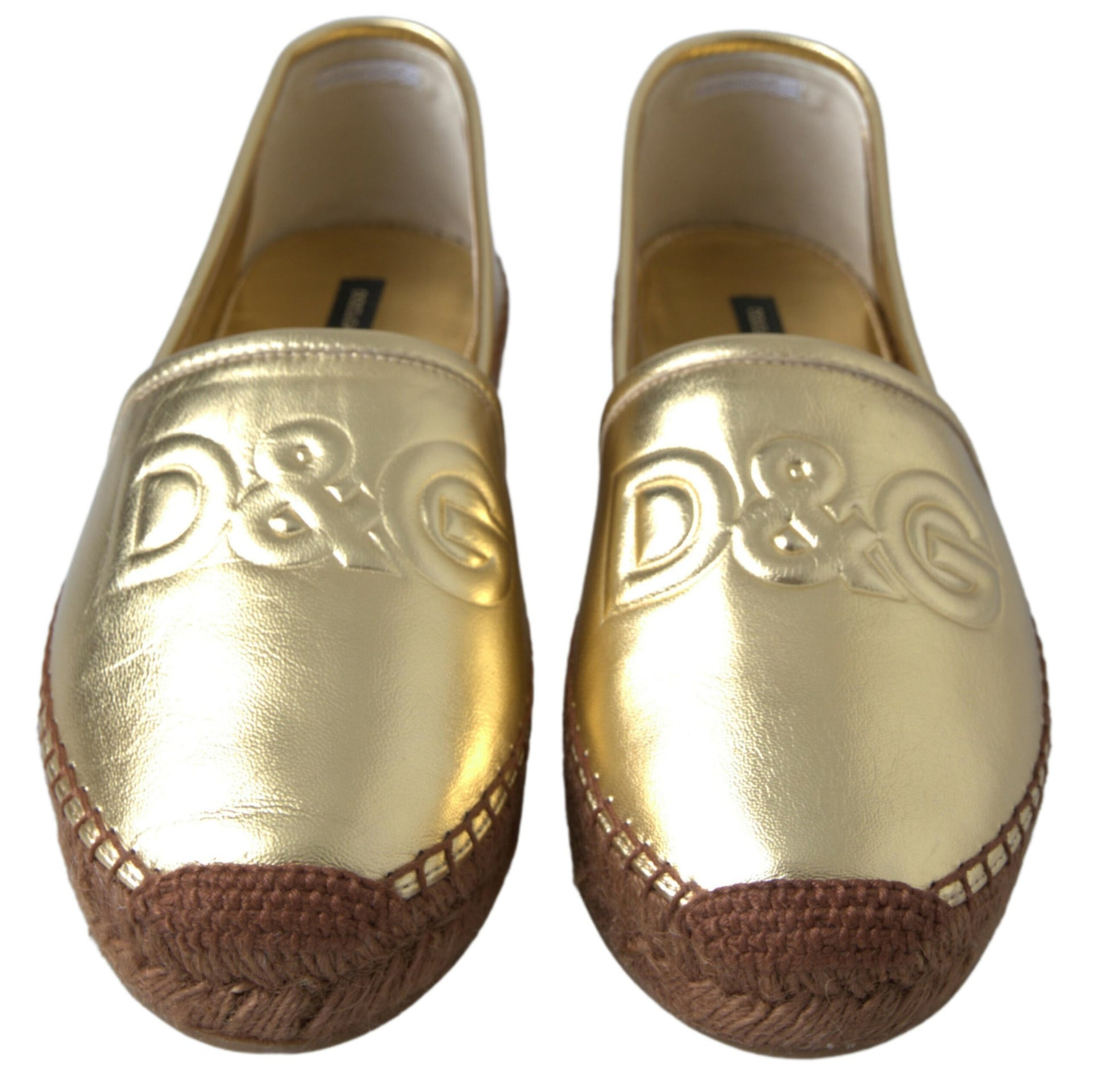 Gouden Elegance leren espadrilles