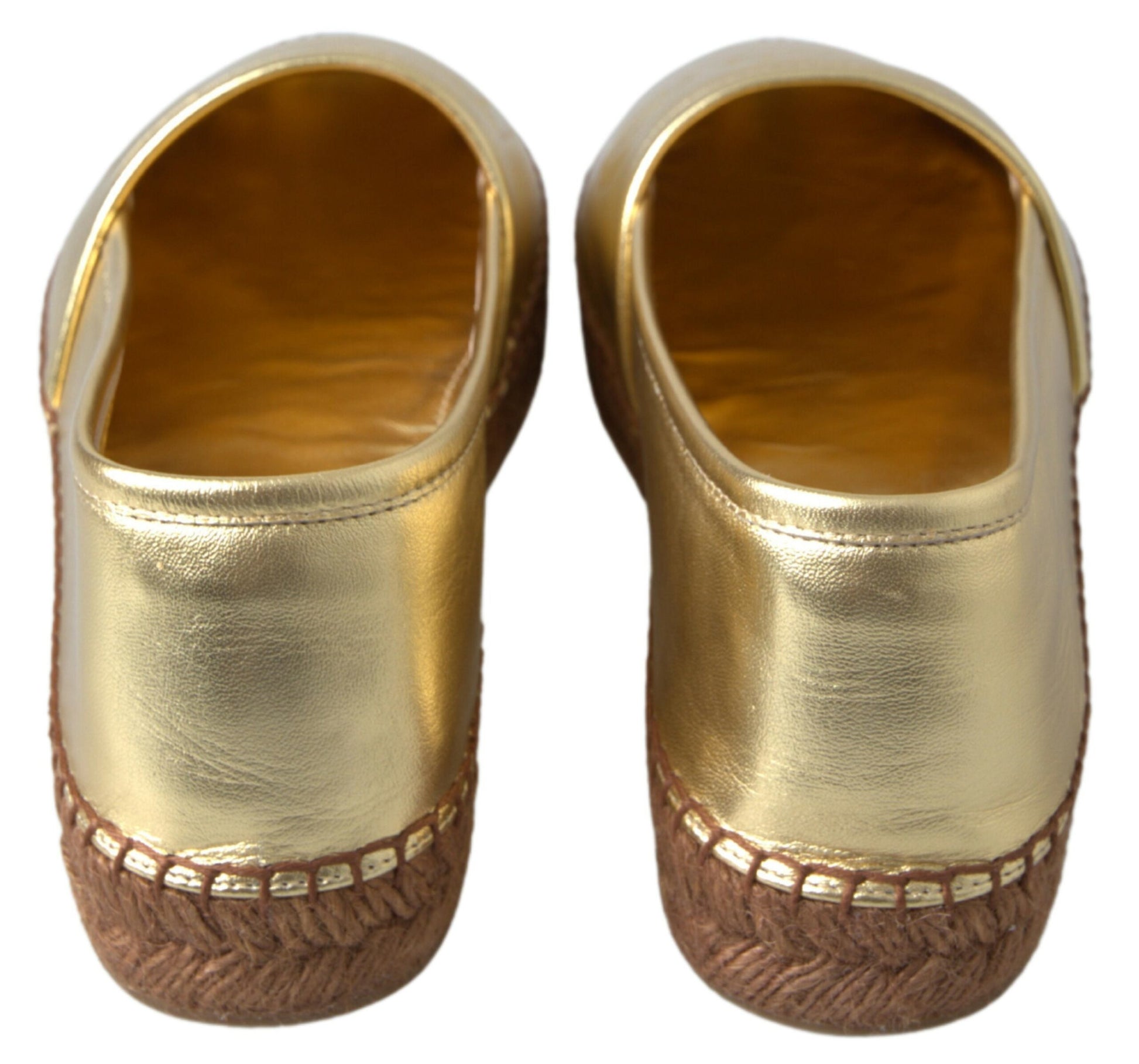 Gouden Elegance leren espadrilles