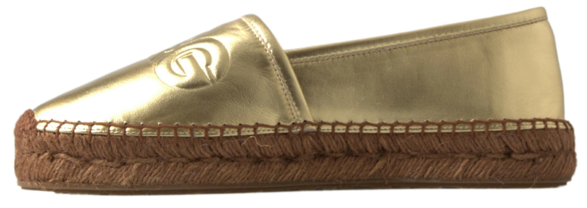 Gouden Elegance leren espadrilles