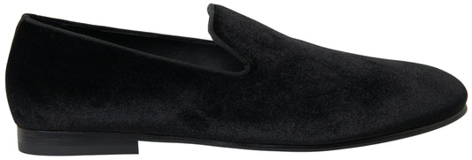 Elegante fluwelen zwarte loafers voor heren