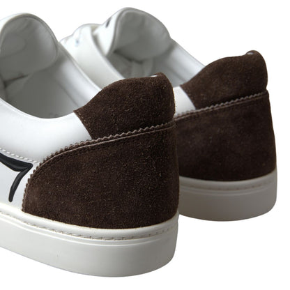 Strakke witte leren casual sneakers