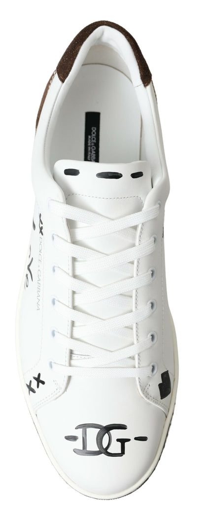 Strakke witte leren casual sneakers