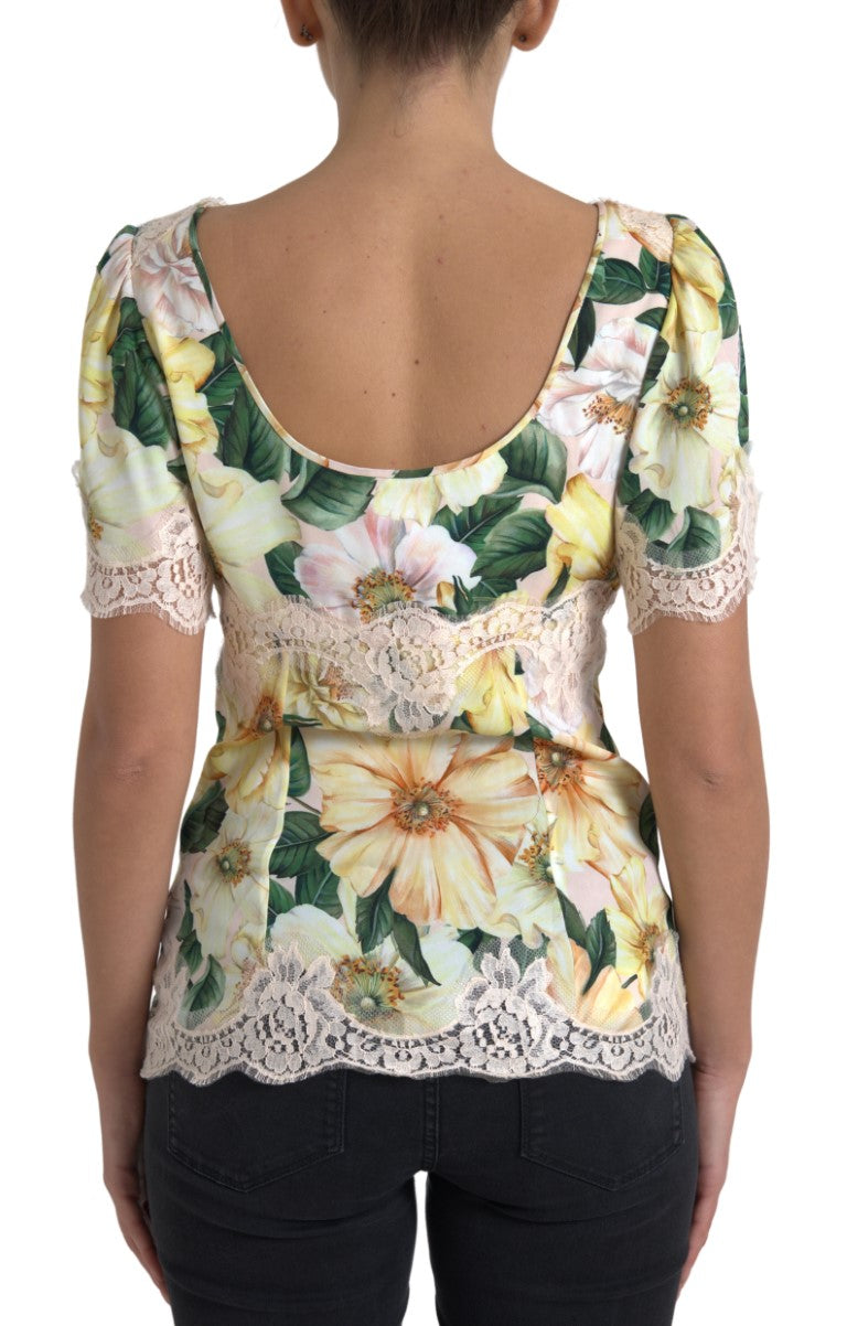 Elegante zijden blouse met bloemenprint