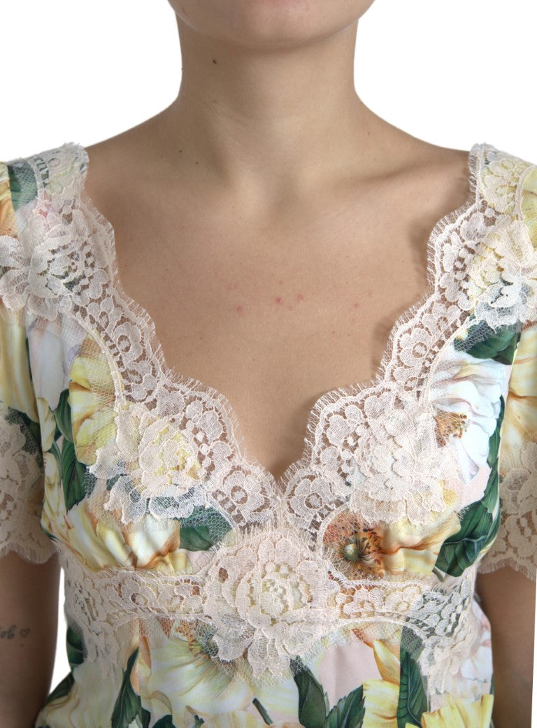 Elegante zijden blouse met bloemenprint