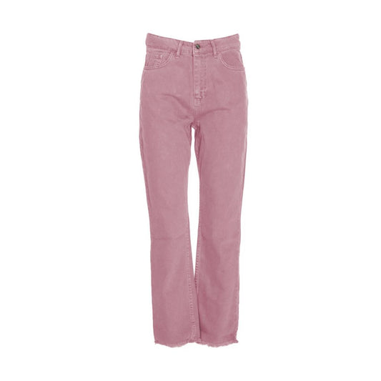 Chique roze raw cut bottom jeans