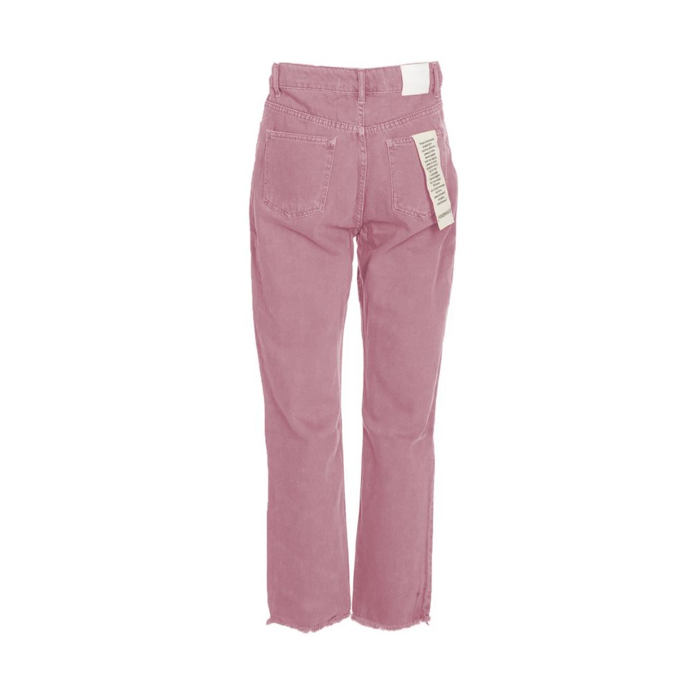 Chique roze raw cut bottom jeans