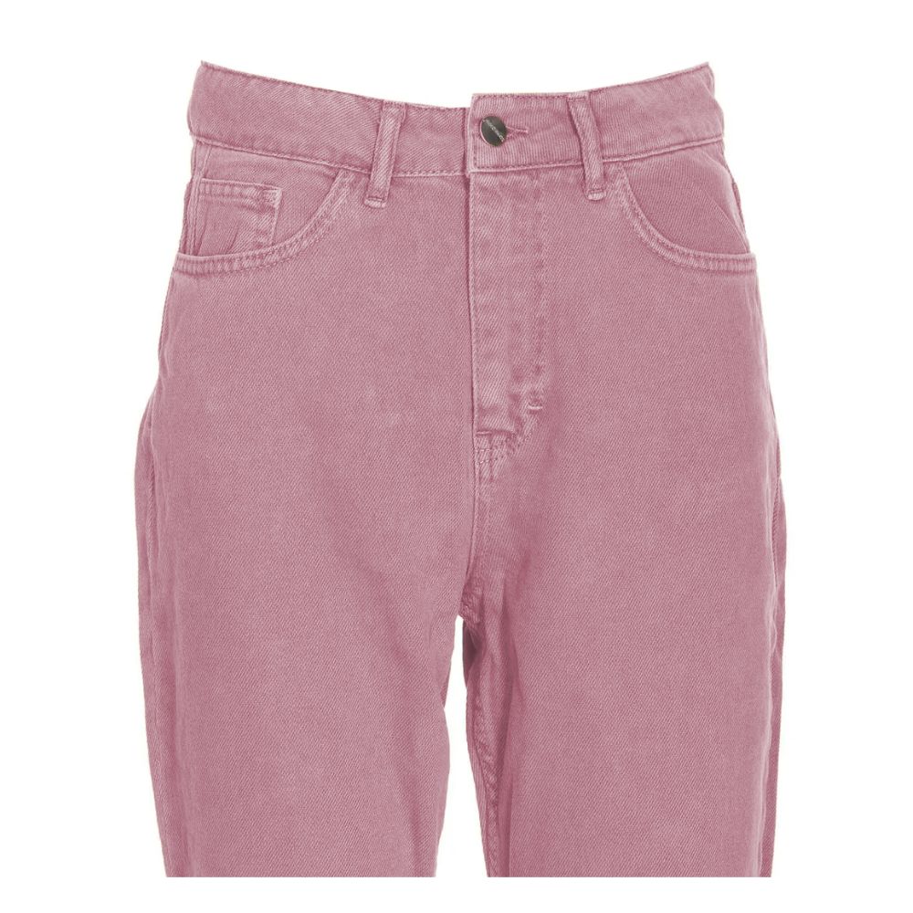 Chique roze raw cut bottom jeans