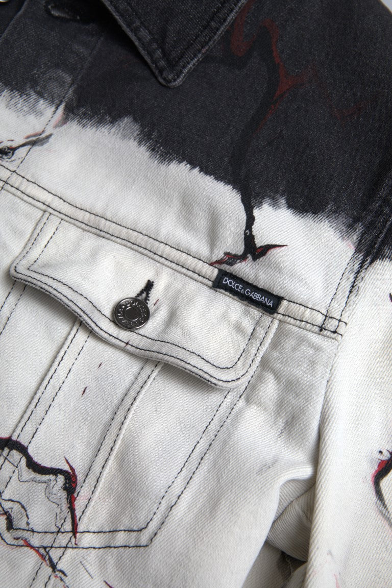 Multicolor katoenen stretch denim jack