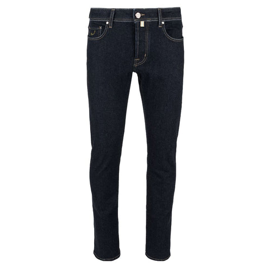 Elegante Slim Fit Donkerblauwe Designer Jeans