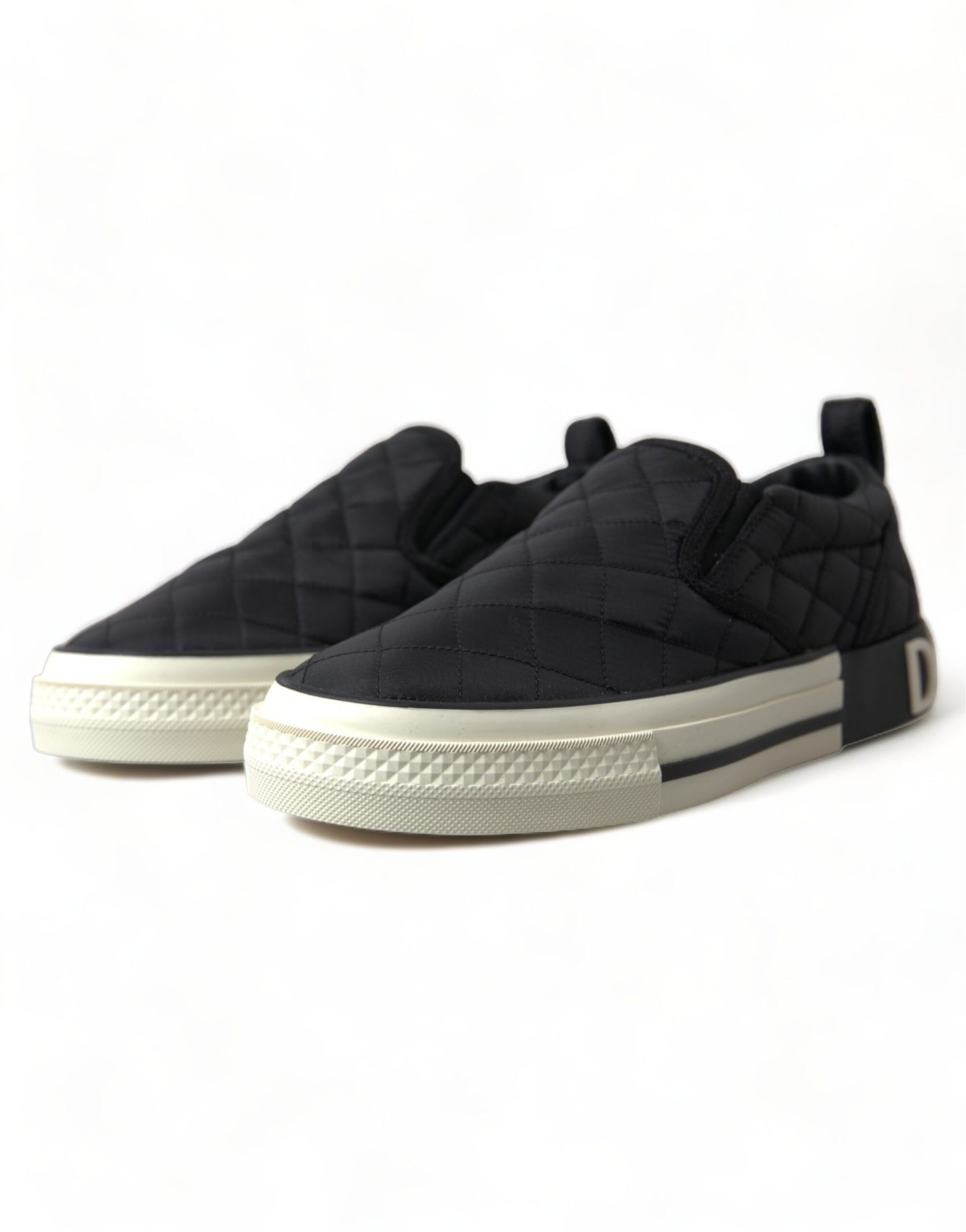 Elegante gewatteerde zwarte canvas sneakers