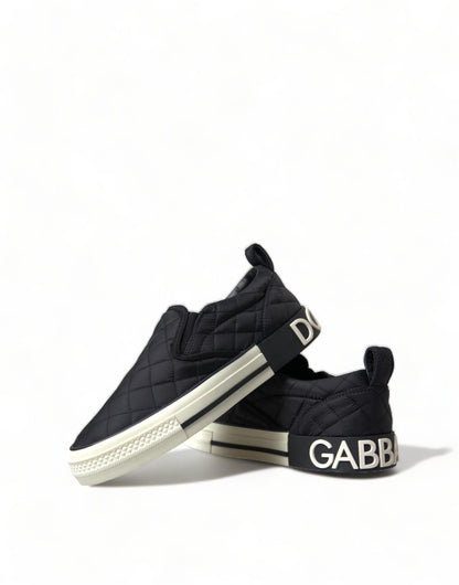 Elegante gewatteerde zwarte canvas sneakers