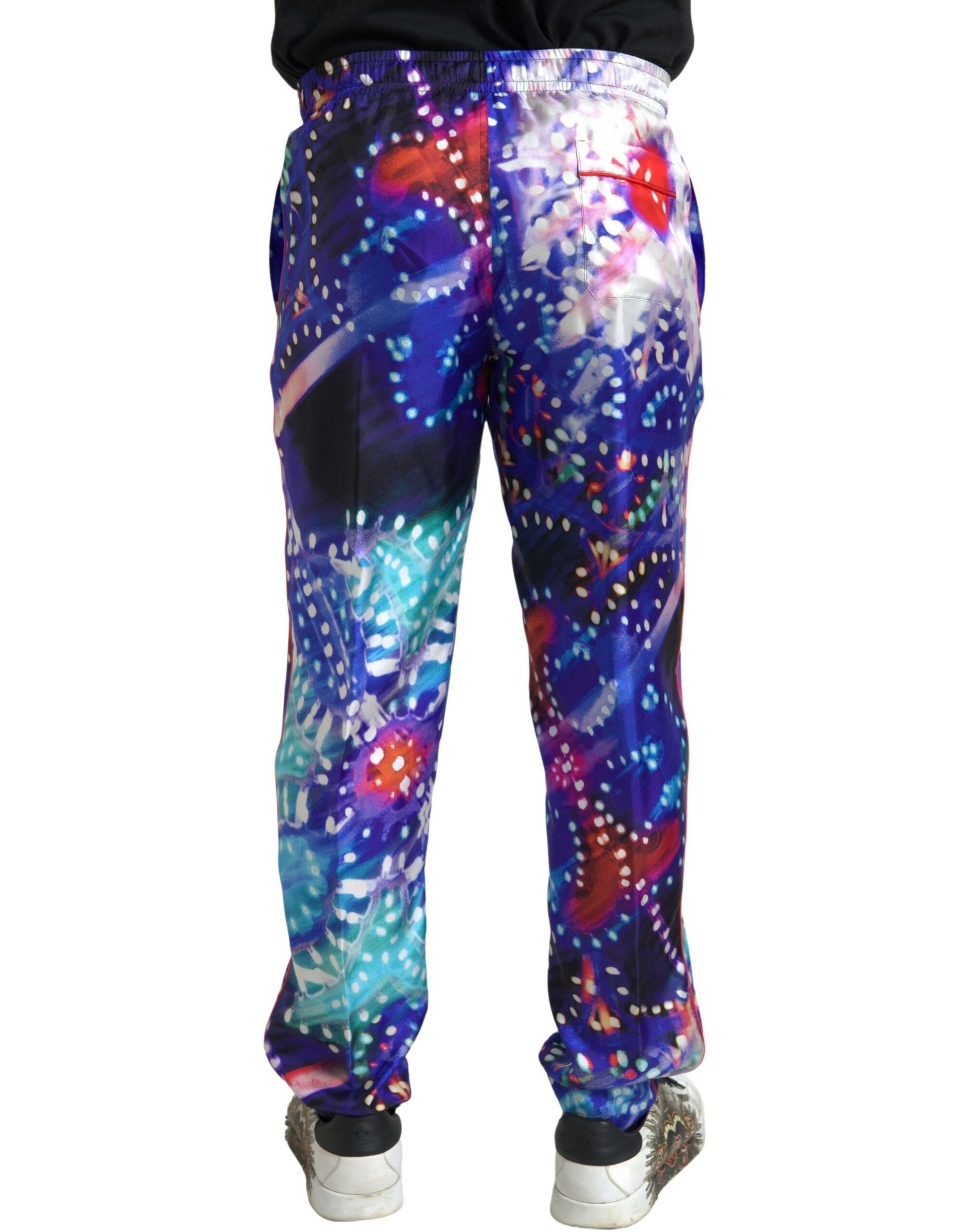 Multicolor zijden joggingbroek