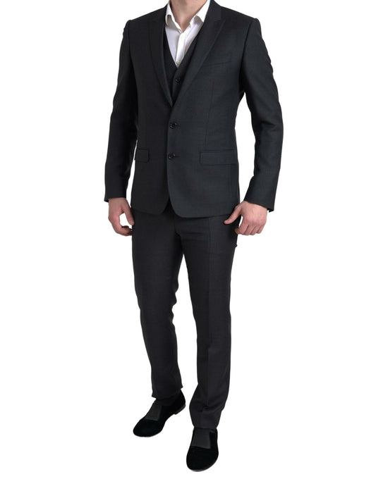 Elegant zwart Martini Slim Fit 3-delig pak