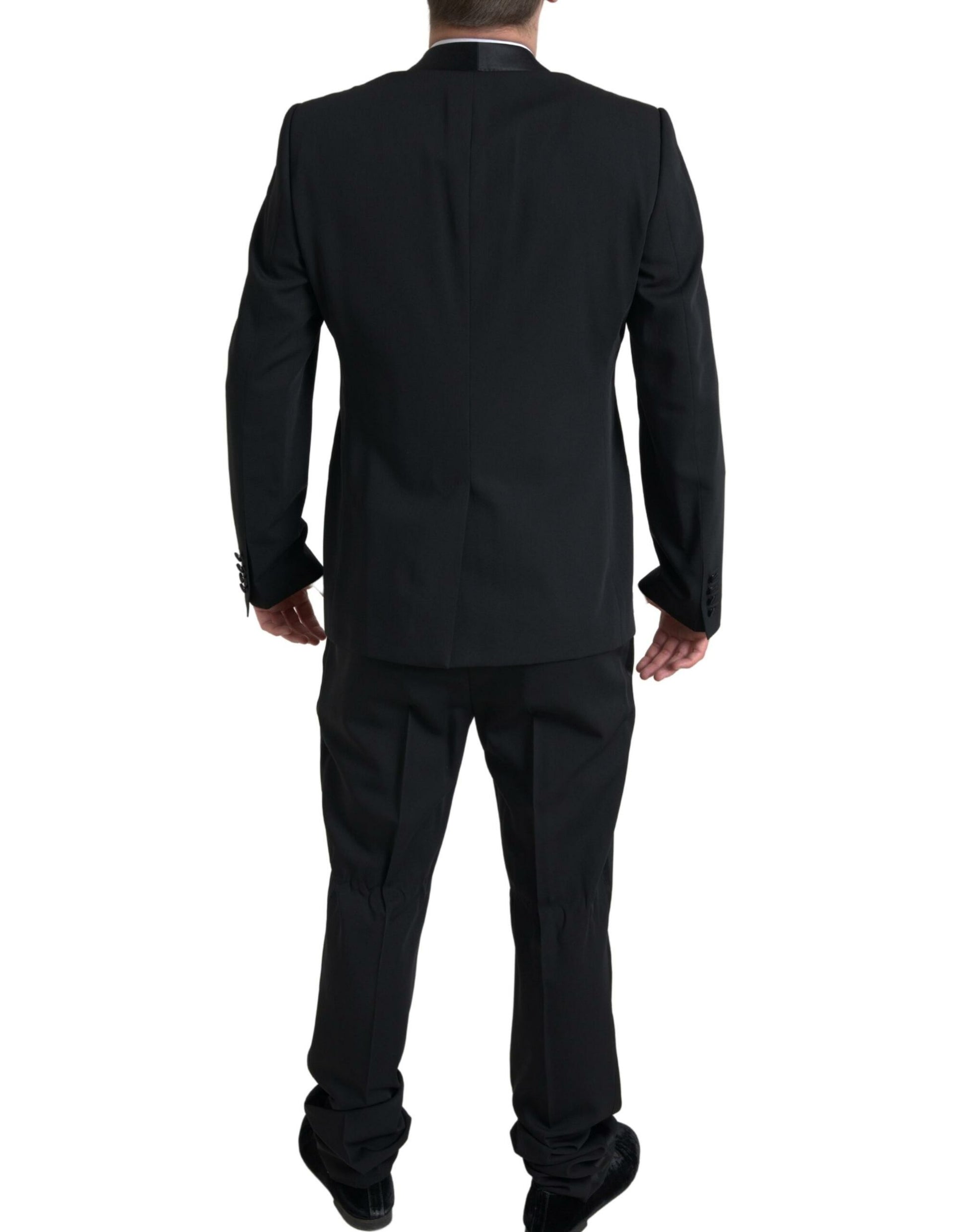 Elegant zwart slim fit tweedelig pak