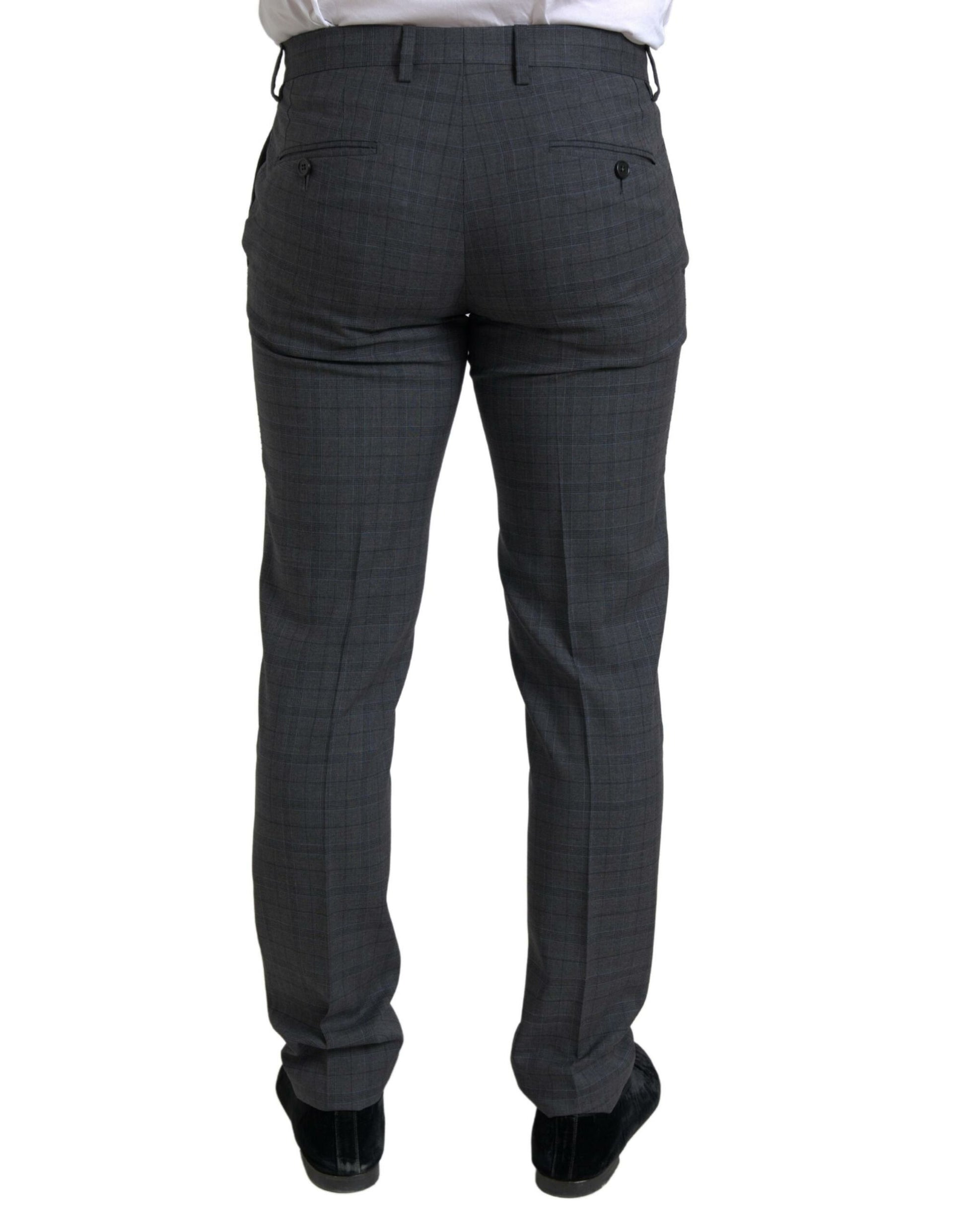 Elegant grijs geruit slim fit pak