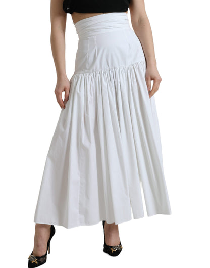 Elegante maxi-rok van katoen met hoge taille