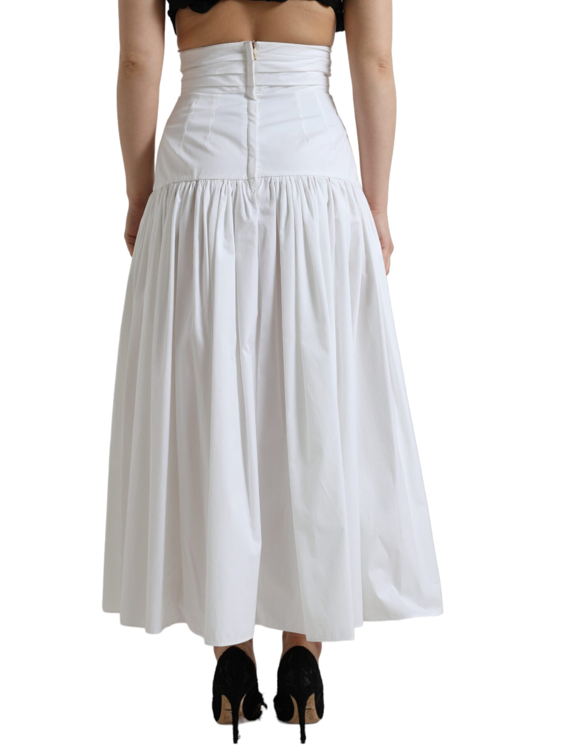 Elegante maxi-rok van katoen met hoge taille