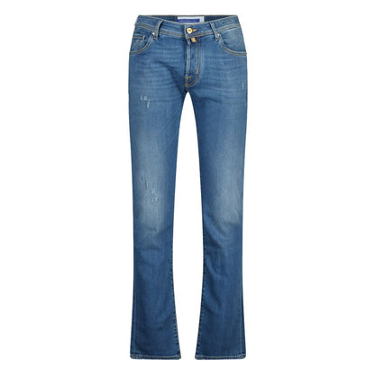 Verhoogde casual slim fit vervaagde jeans