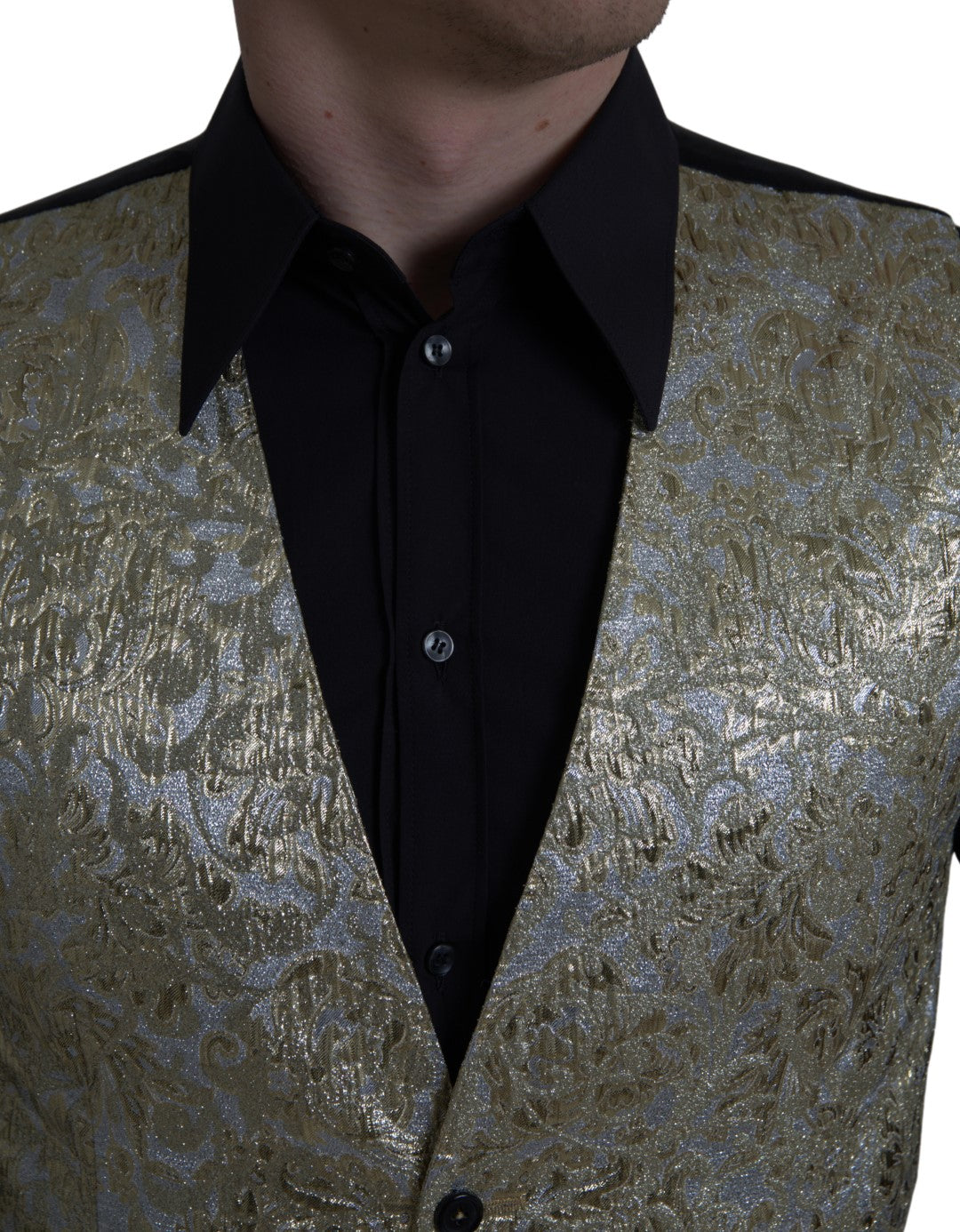 Elegante gouden zijden formele vest