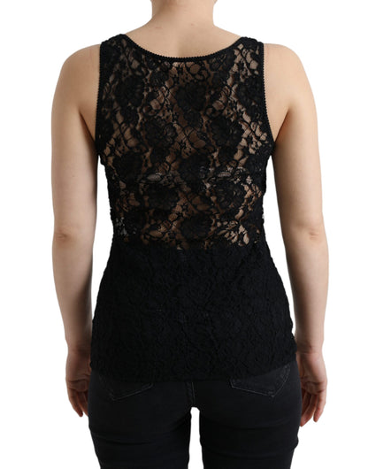 Elegante kanten tanktop met logostreep