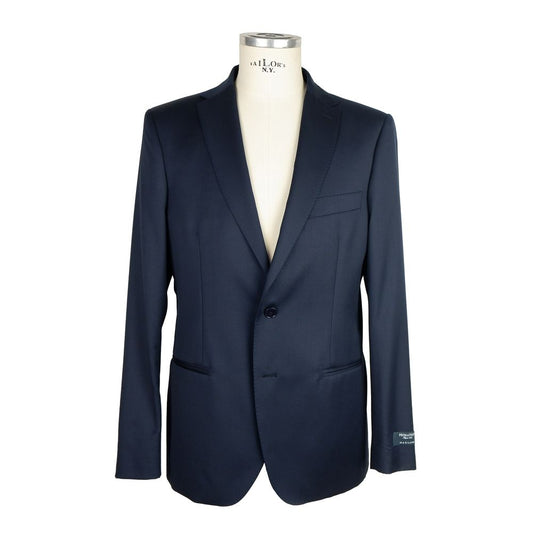 Blue Wool Men Suit