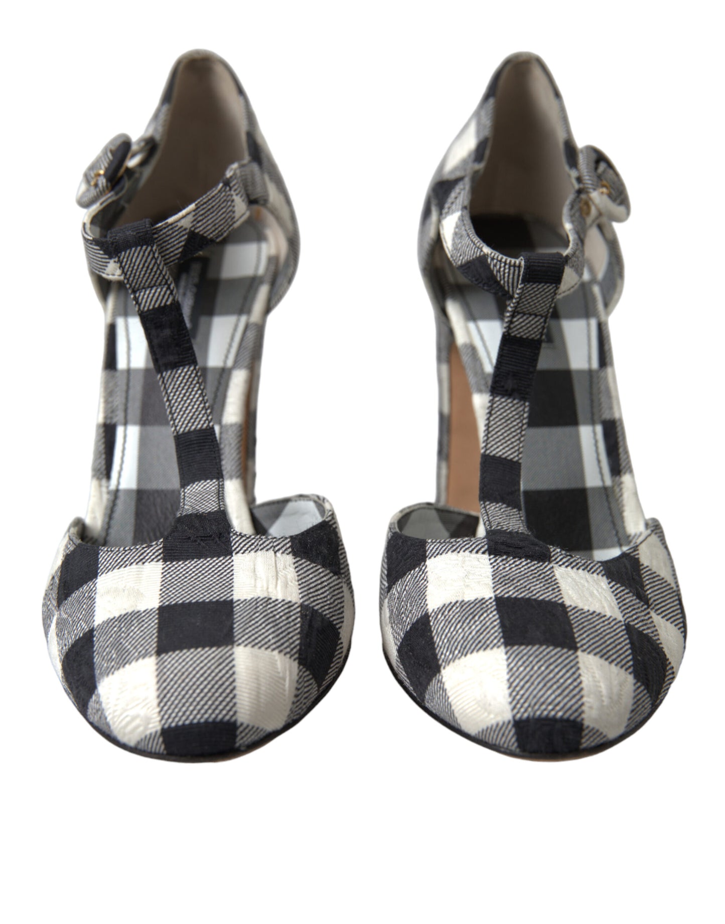 Chique Gingham T-Strap Pumps: Tijdloze Mary Jane Hakken