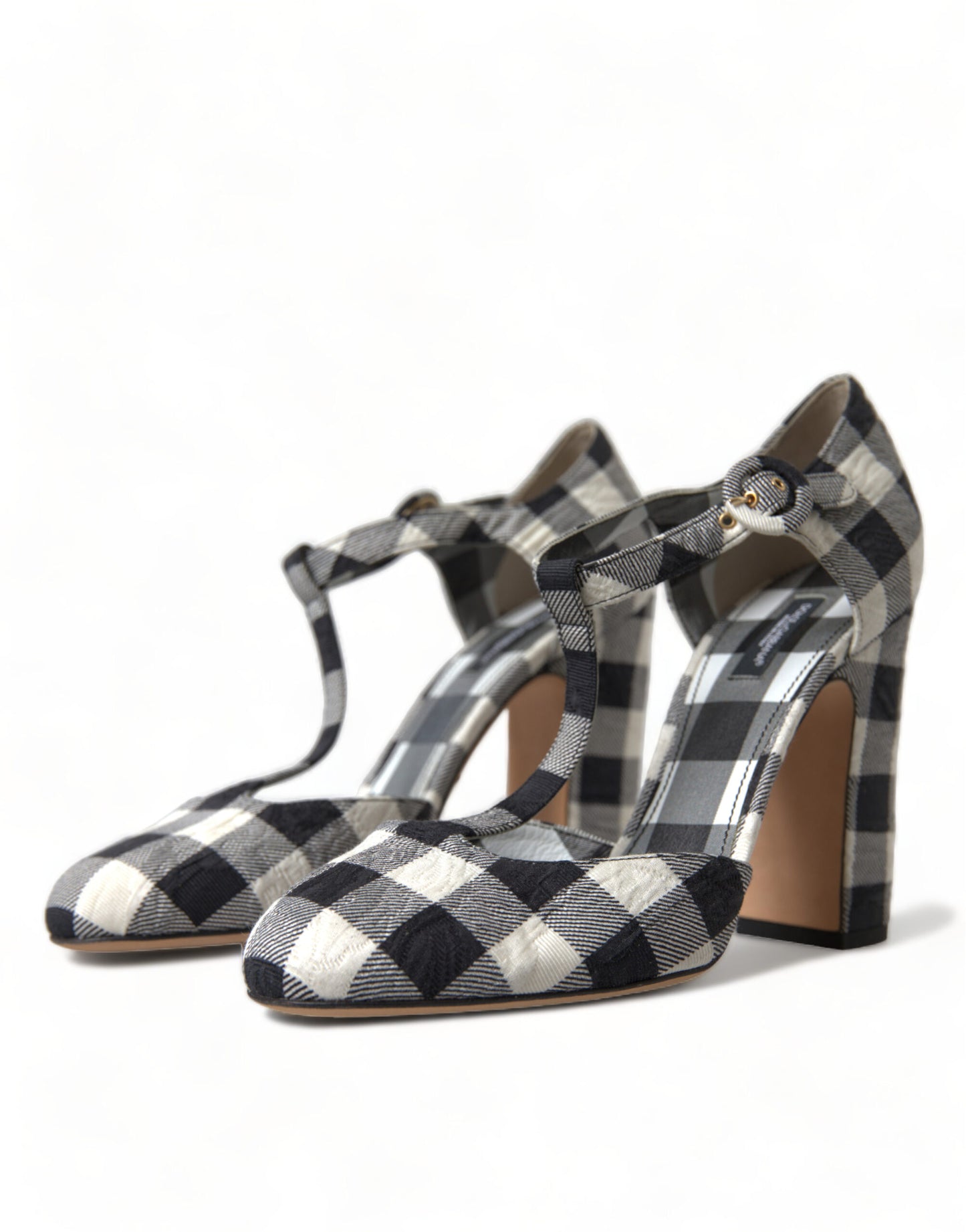 Chique Gingham T-Strap Pumps: Tijdloze Mary Jane Hakken