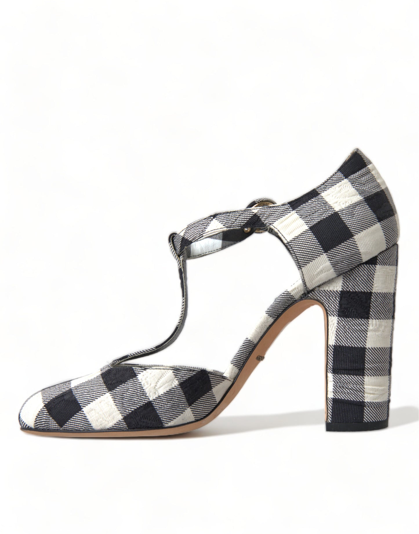 Chique Gingham T-Strap Pumps: Tijdloze Mary Jane Hakken