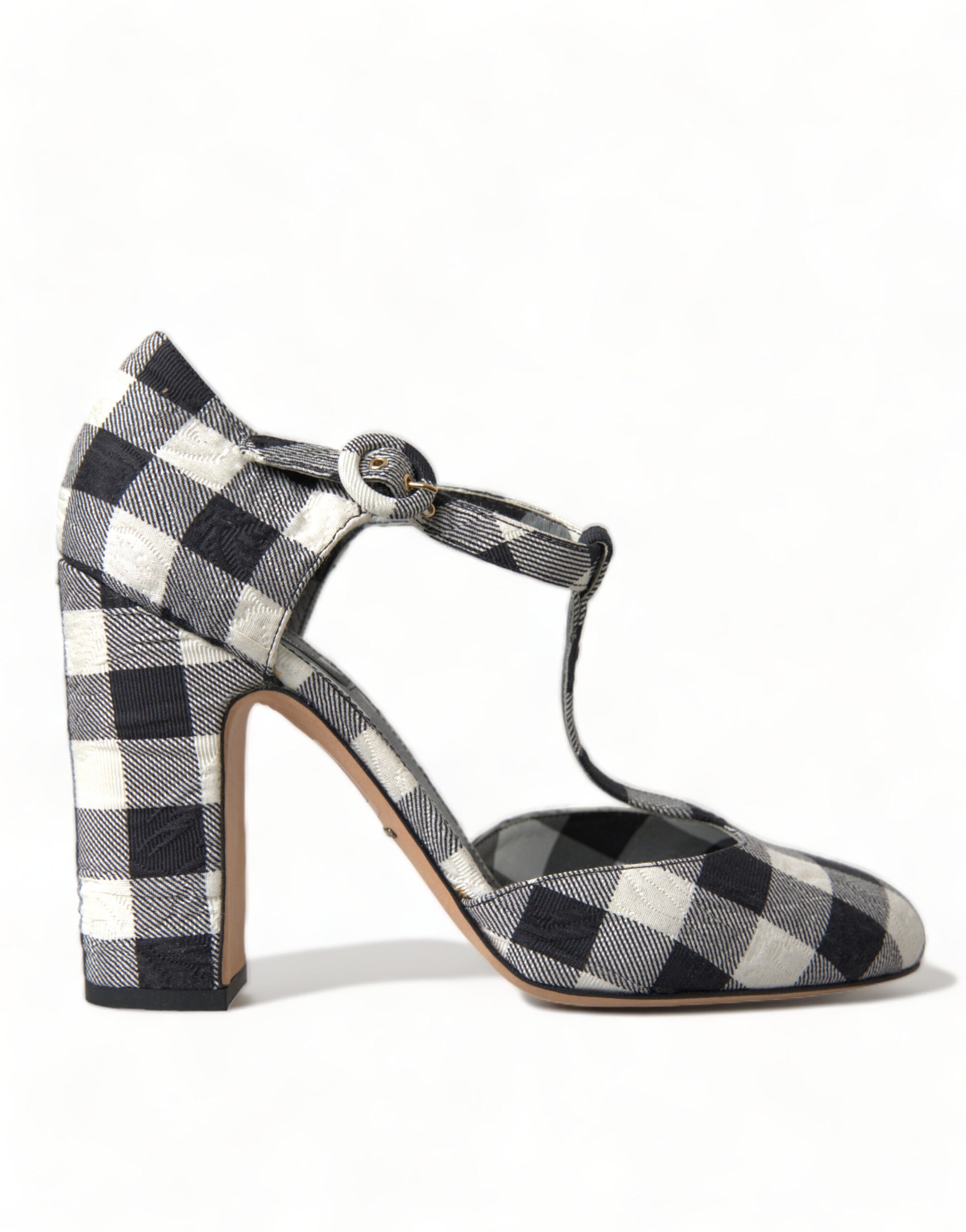 Chique Gingham T-Strap Pumps: Tijdloze Mary Jane Hakken