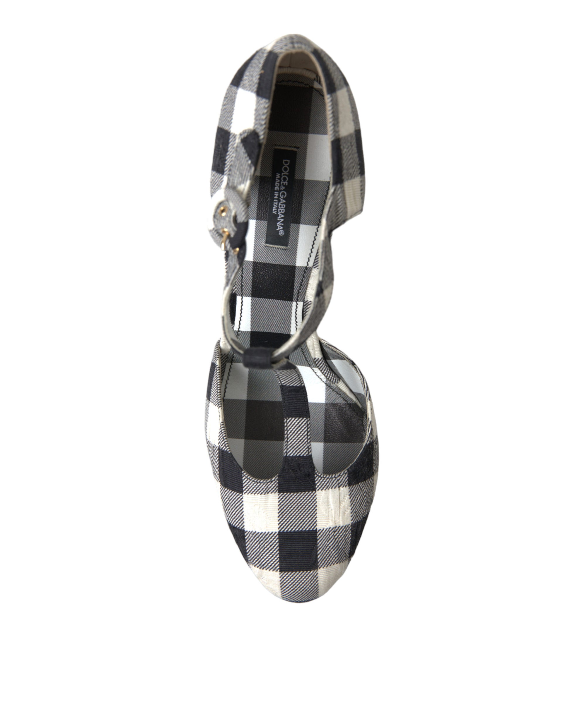 Chique Gingham T-Strap Pumps: Tijdloze Mary Jane Hakken