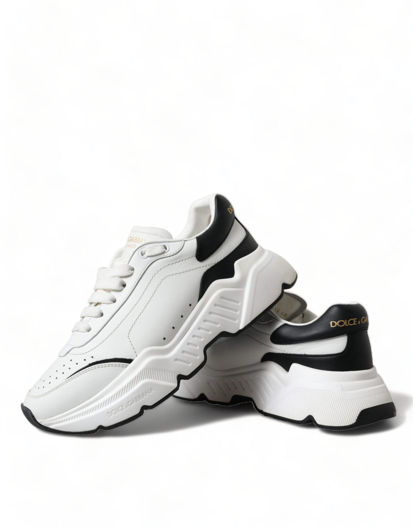 Chique zwart-witte Daymaster leren sneakers