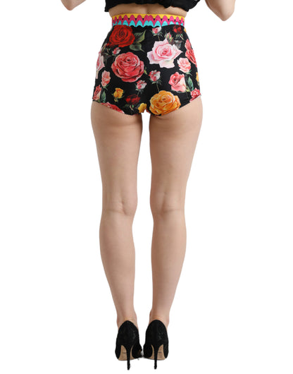 Multicolor zijden hoge taille hotpants