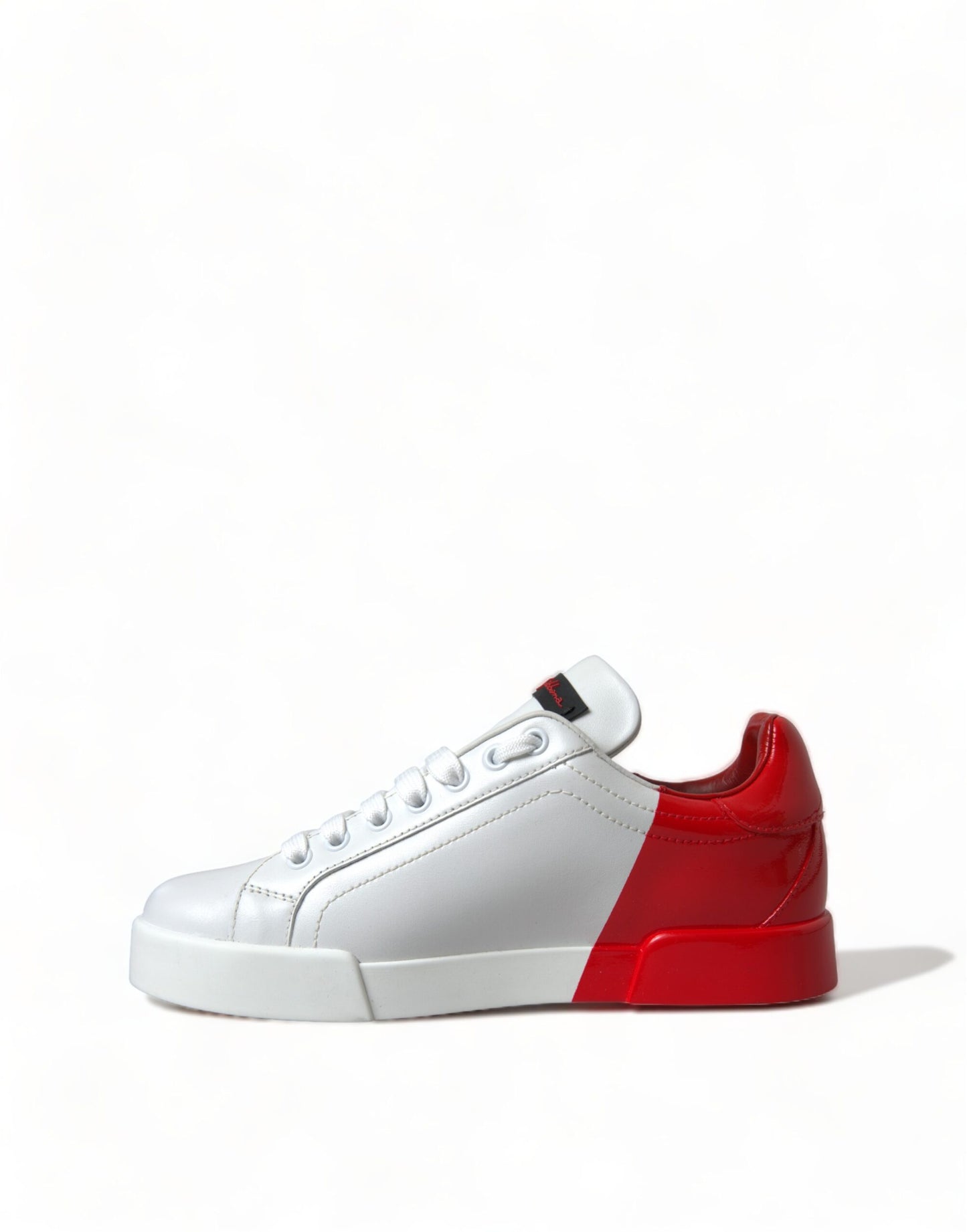 Elegant White Leather Portofino Sneakers