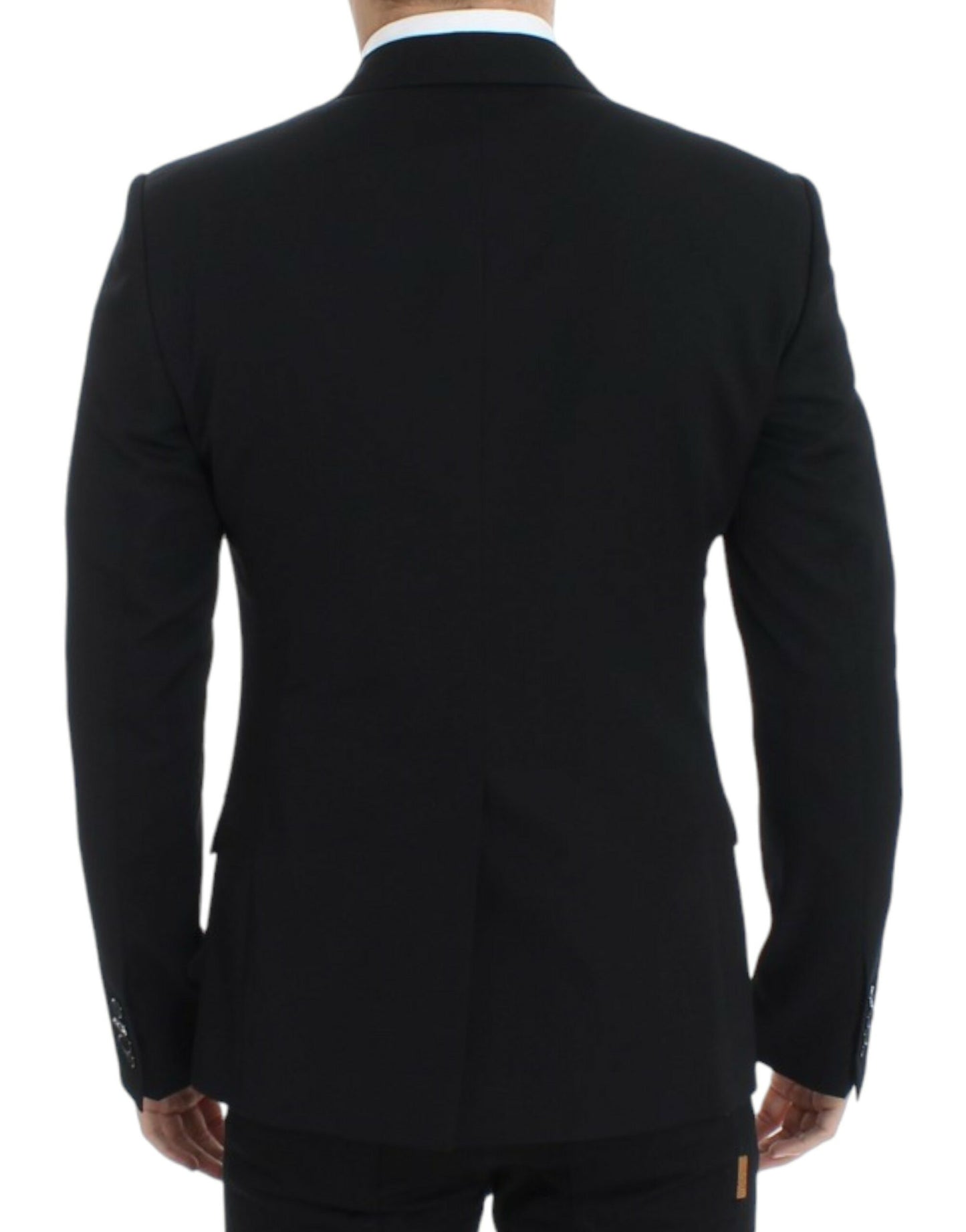 Elegante Slim Fit Zwarte Wollen Blazer