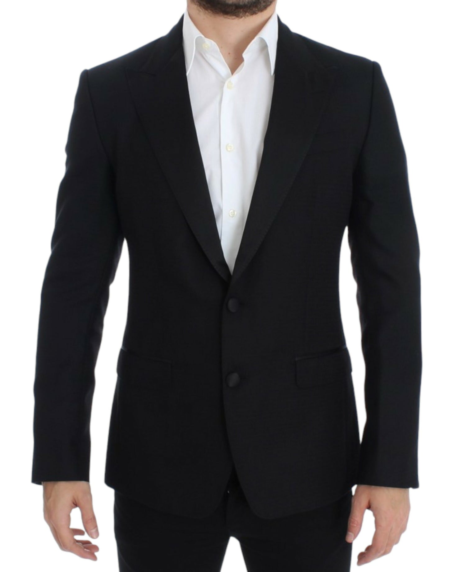 Elegante zwarte Sicilia blazer van zijdemix