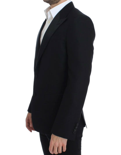 Elegante zwarte Sicilia blazer van zijdemix