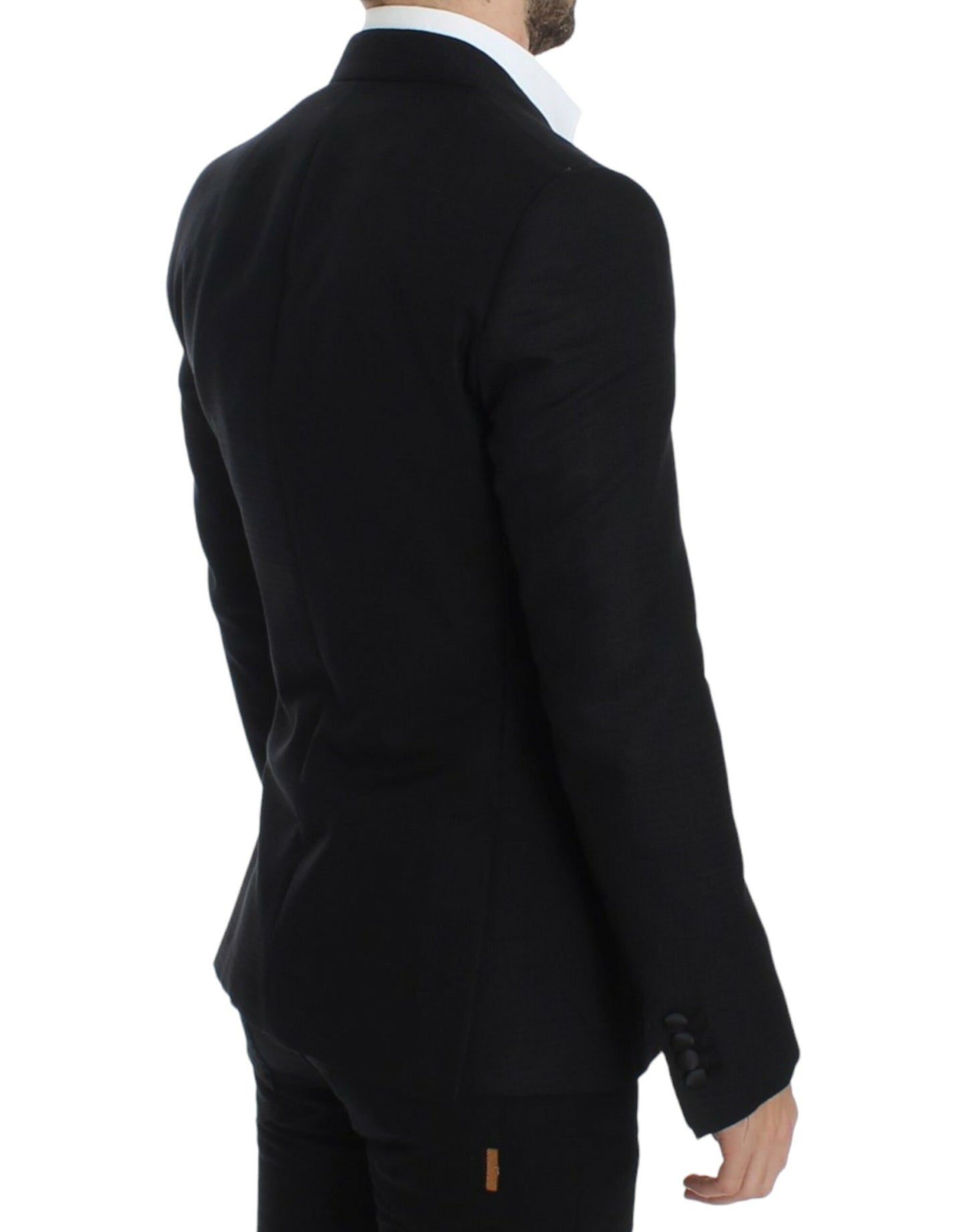 Elegante zwarte Sicilia blazer van zijdemix