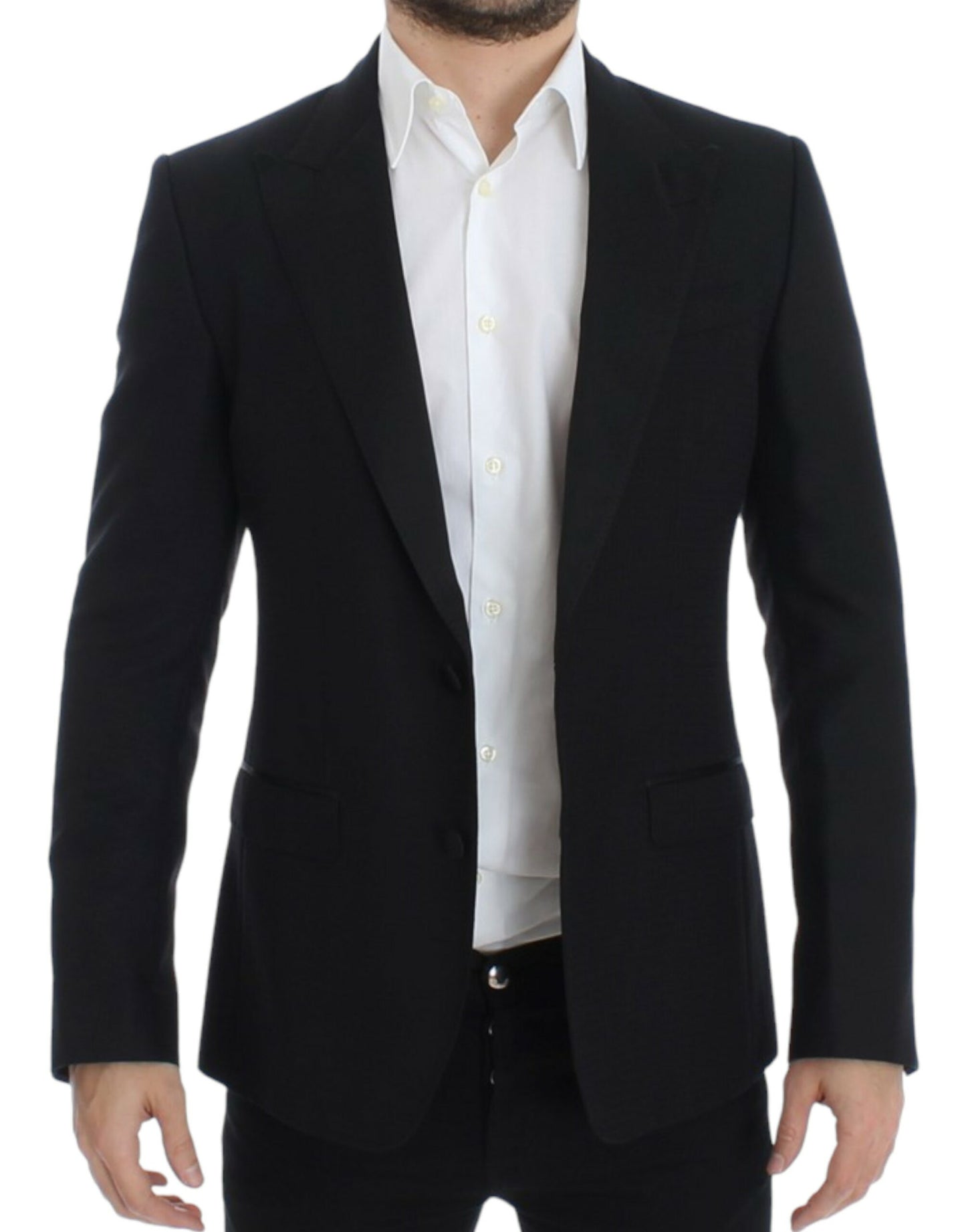 Elegante zwarte Sicilia blazer van zijdemix