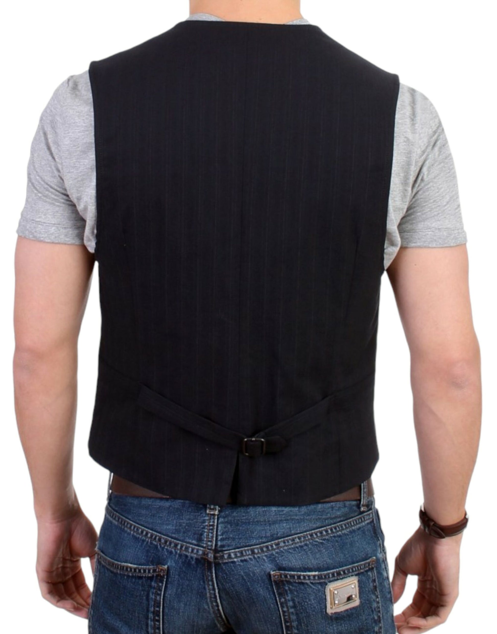 Elegant gestreept casual vest - katoenmix