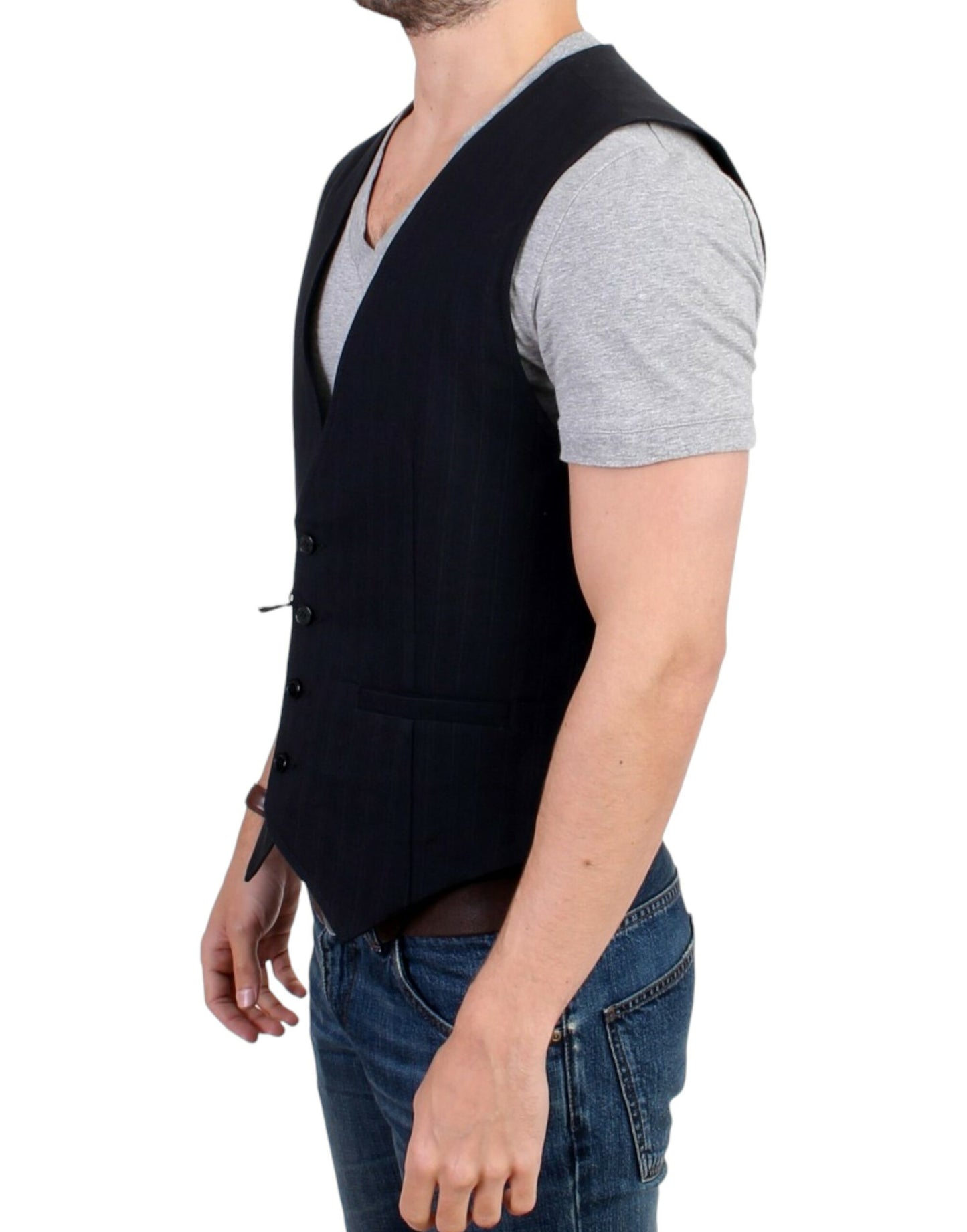 Elegant gestreept casual vest - katoenmix