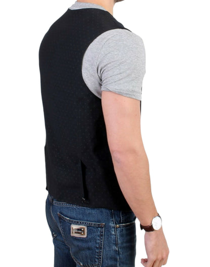 Elegante zwarte wolmix casual vest