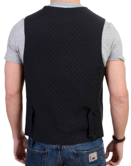 Elegante zwarte wolmix casual vest