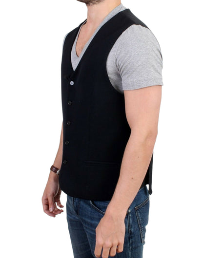 Elegante zwarte wolmix casual vest