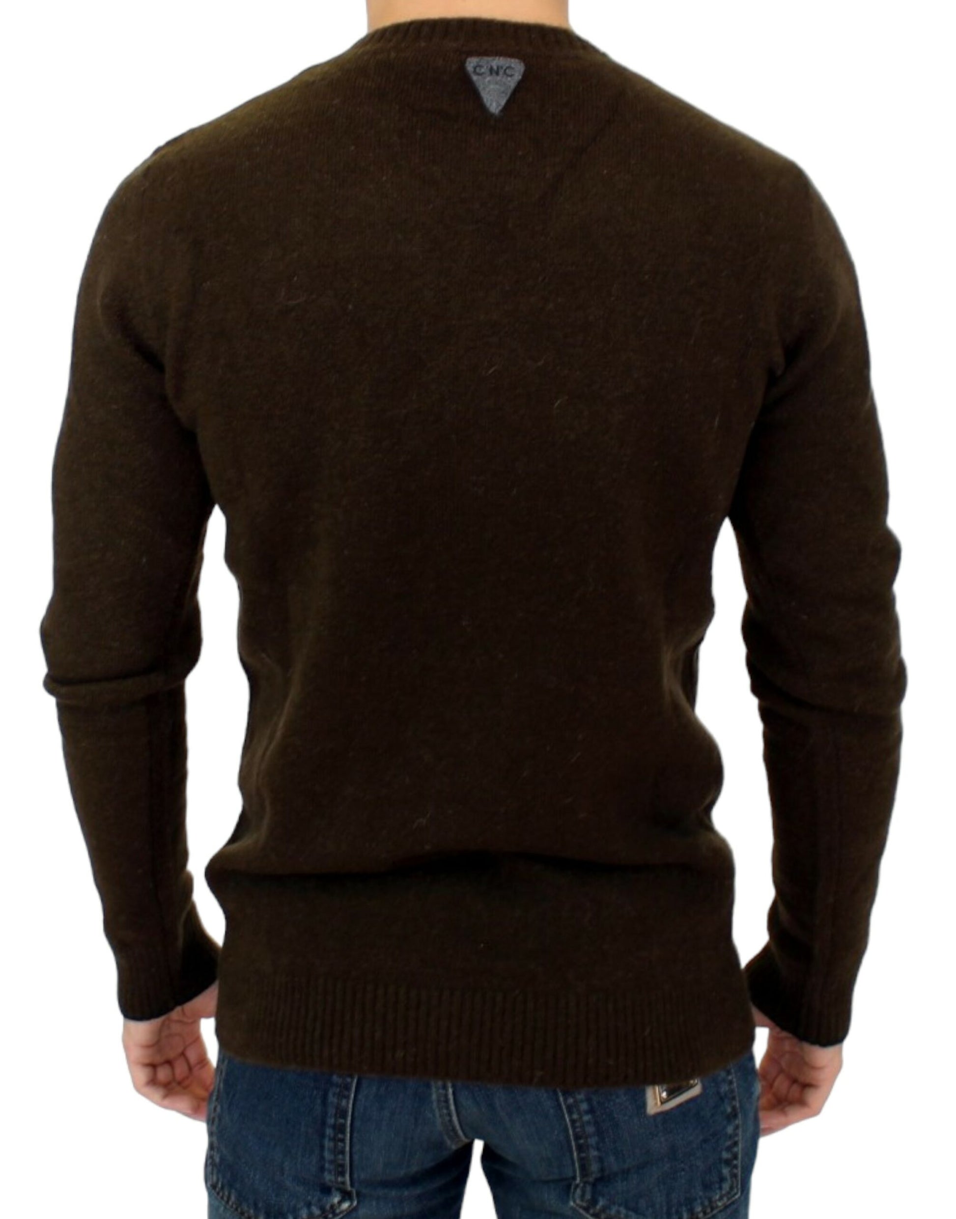 Elegante ronde hals gestreepte trui pullover