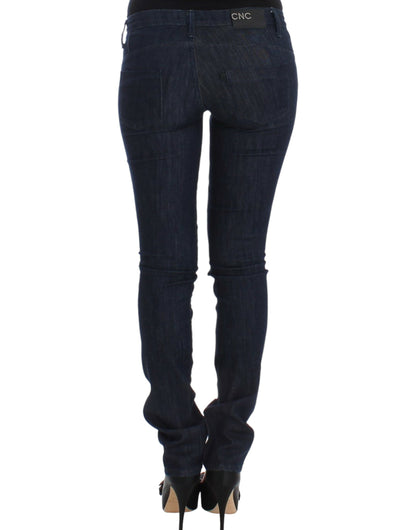 Chique donkerblauwe skinny jeans